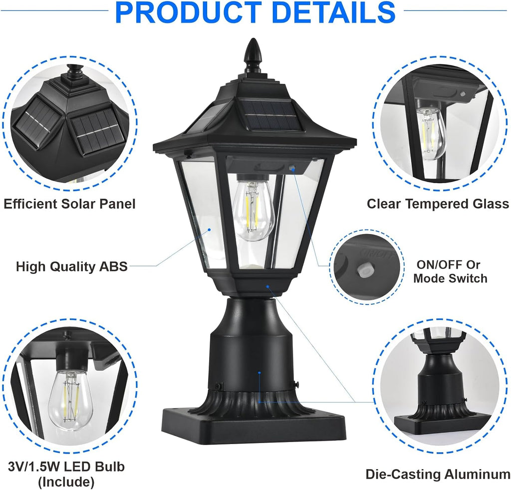 Motion Solar Post Lantern Lights Set of Two