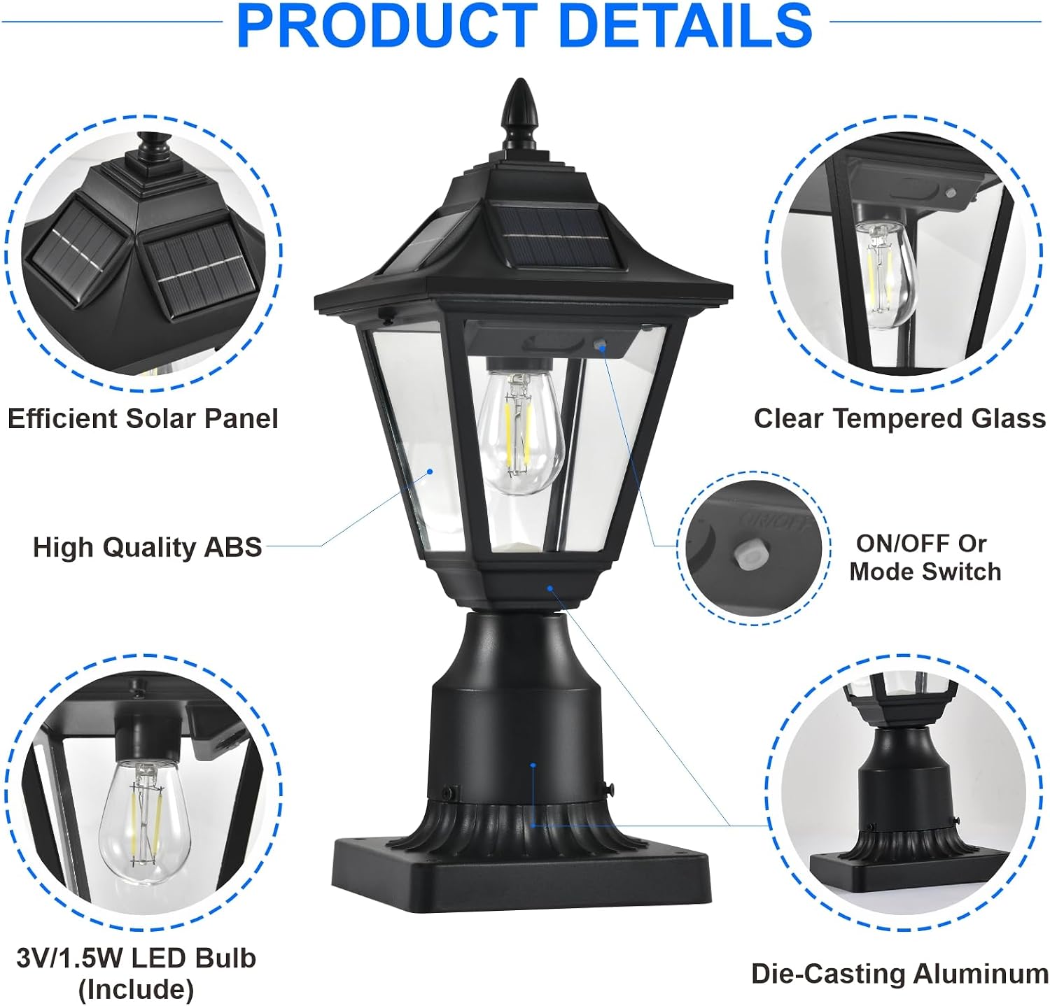 Motion Solar Post Lantern Lights Set of Two