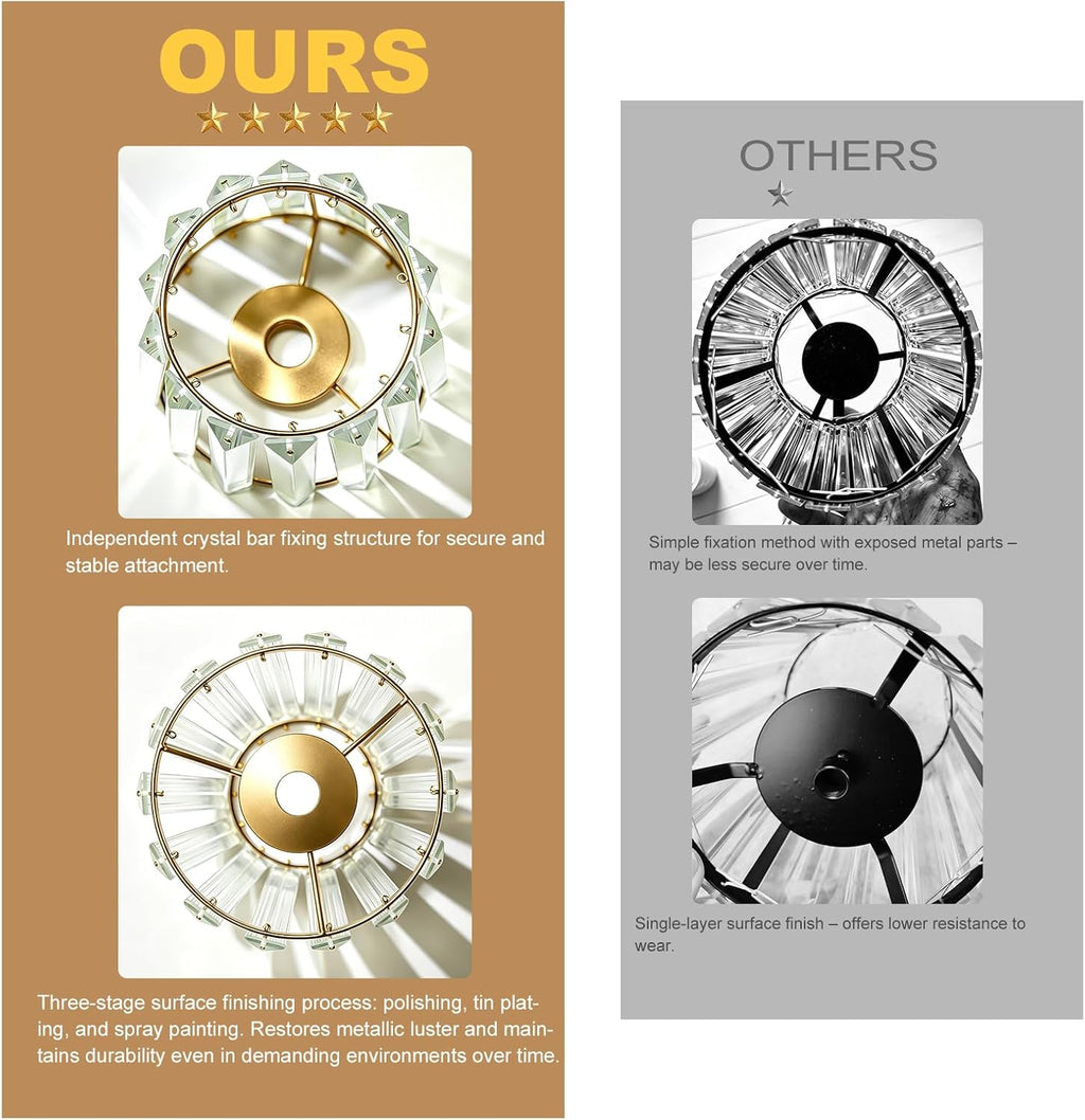 RGB Crystal Gold Rechargeable Wall Sconces Set Two