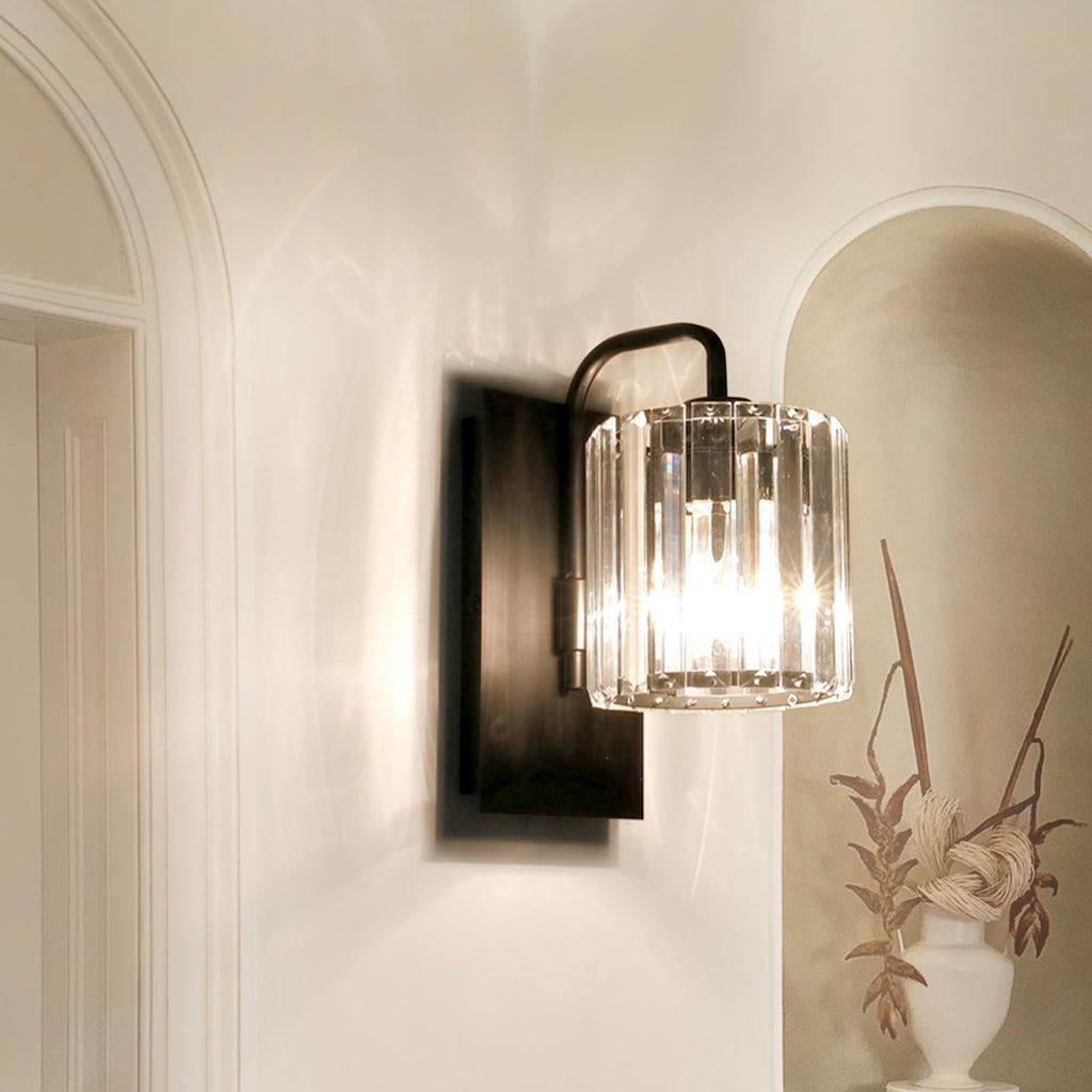 Black Crystal Modern Indoor LED Wall Sconce 10 Inch