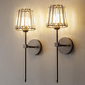 RGB Crystal Gold Rechargeable Wall Sconces Set Two