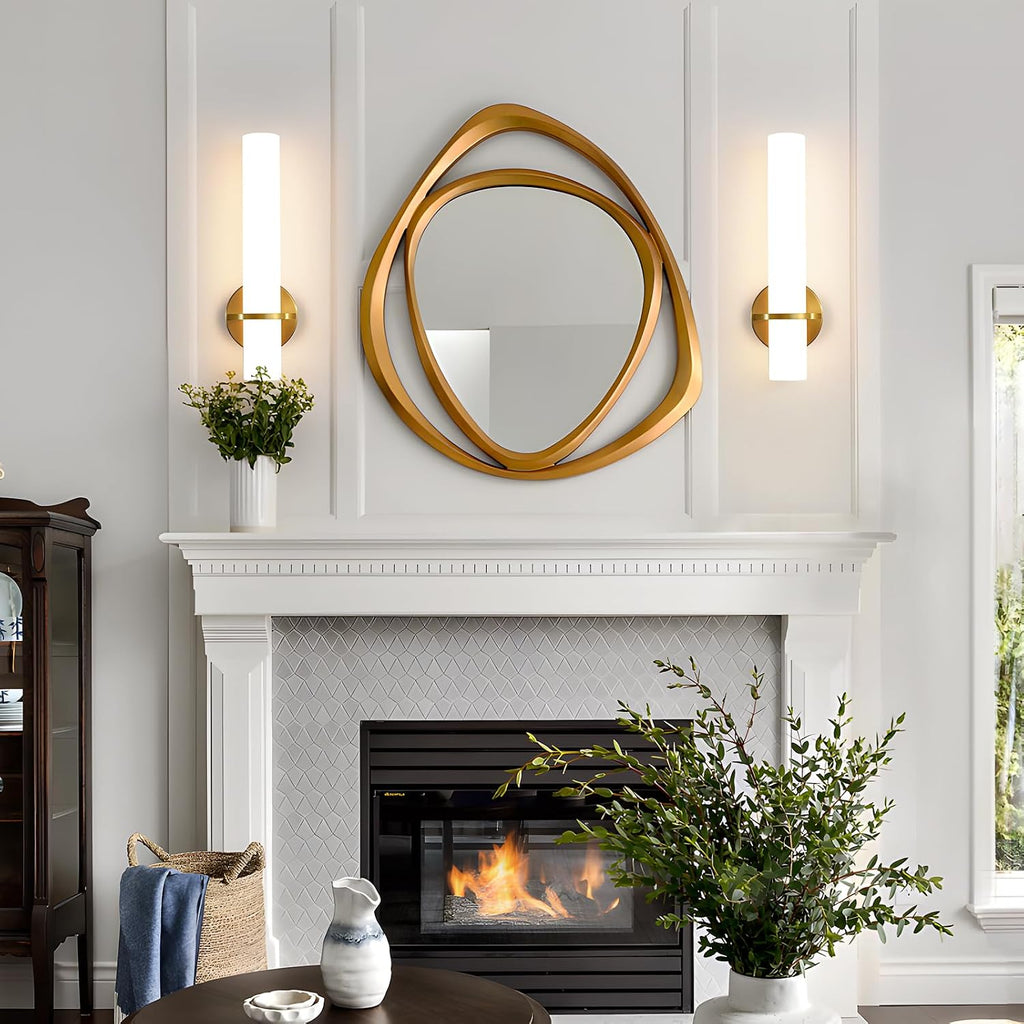 Gold Dimmable LED Acrylic Wall Sconces Set Two