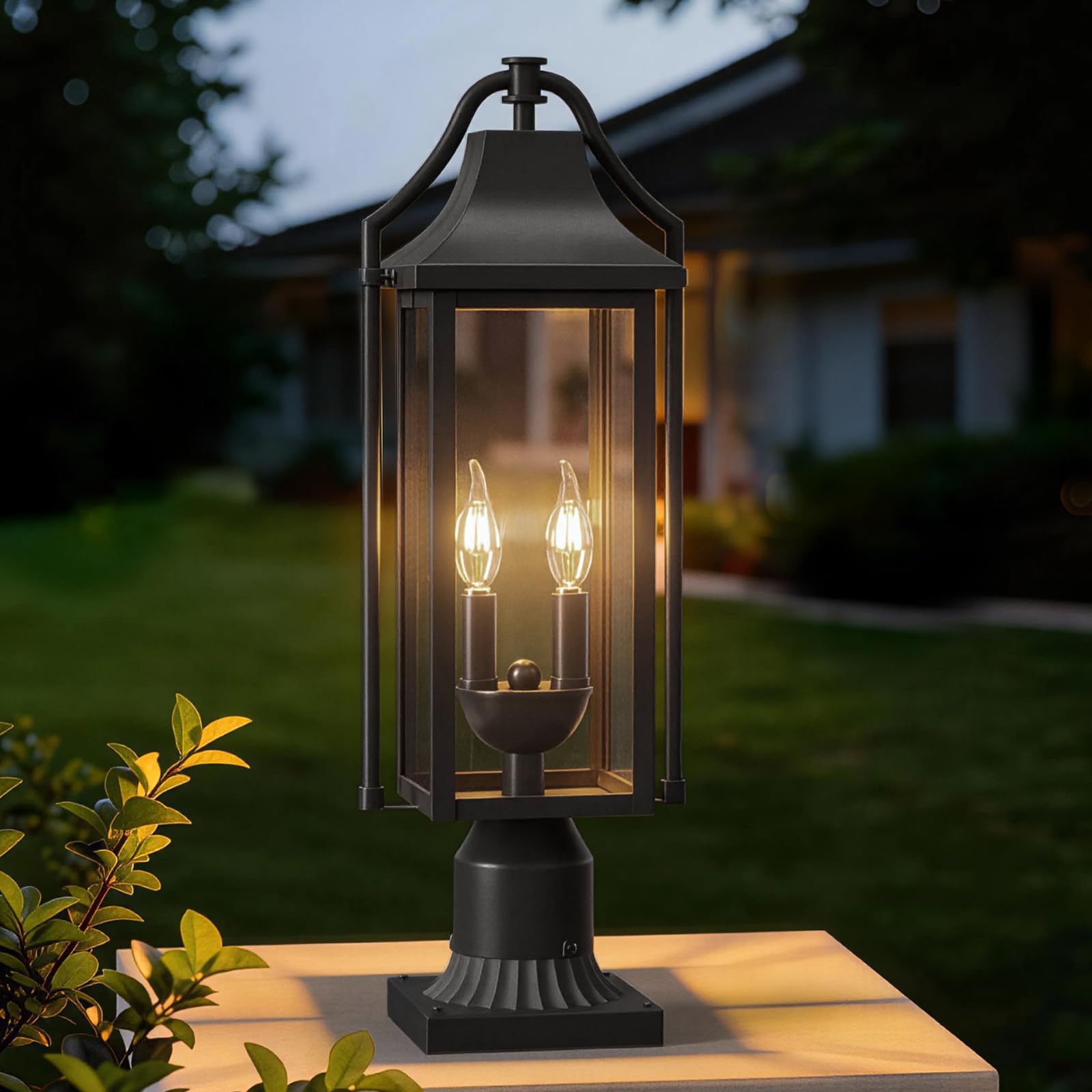 23 Inch Modern Waterproof Outdoor Post Lantern