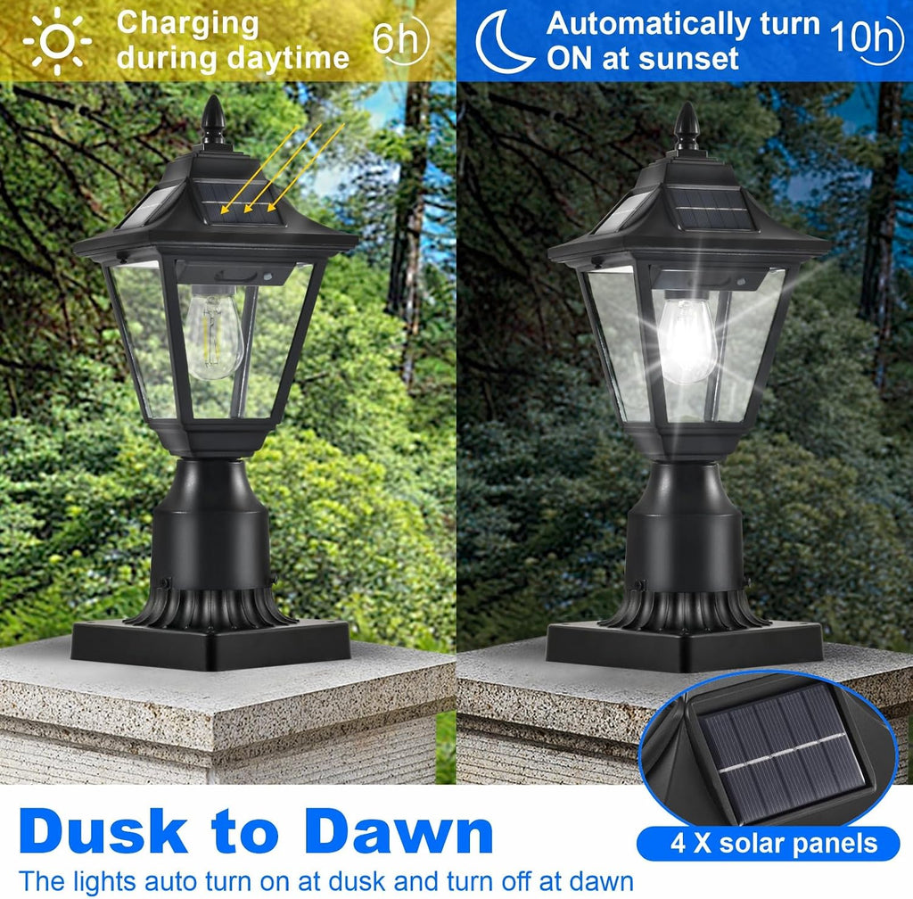 Motion Solar Post Lantern Lights Set of Two