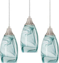 Hand Blown Glass Adjustable Nickel Mini Pendant Lamp