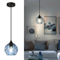 Hammered Glass Amber Linear Cluster Pendant Lamp